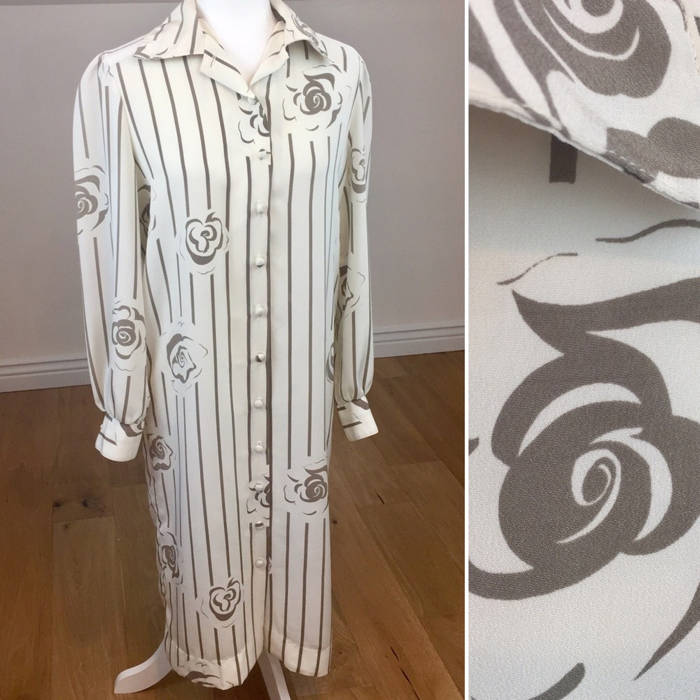 Vintage 60’s/70’s Floral Shirt Dress Sz 8